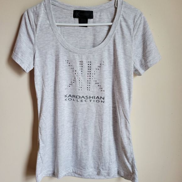 Kardashian Kollection t-shirt white bling logo size large - Picture 1 of 5
